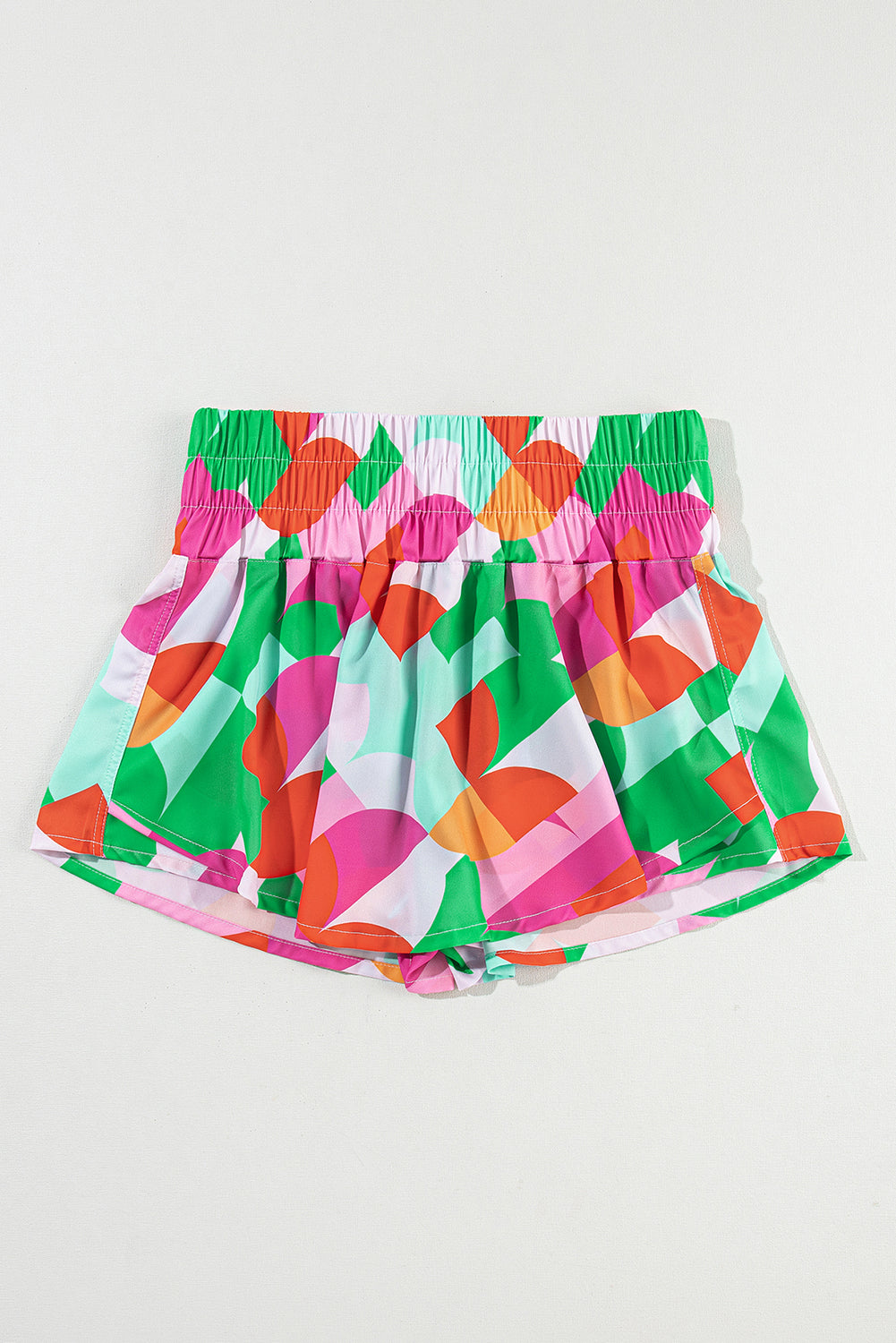 Abstract Smock Waist Shorts