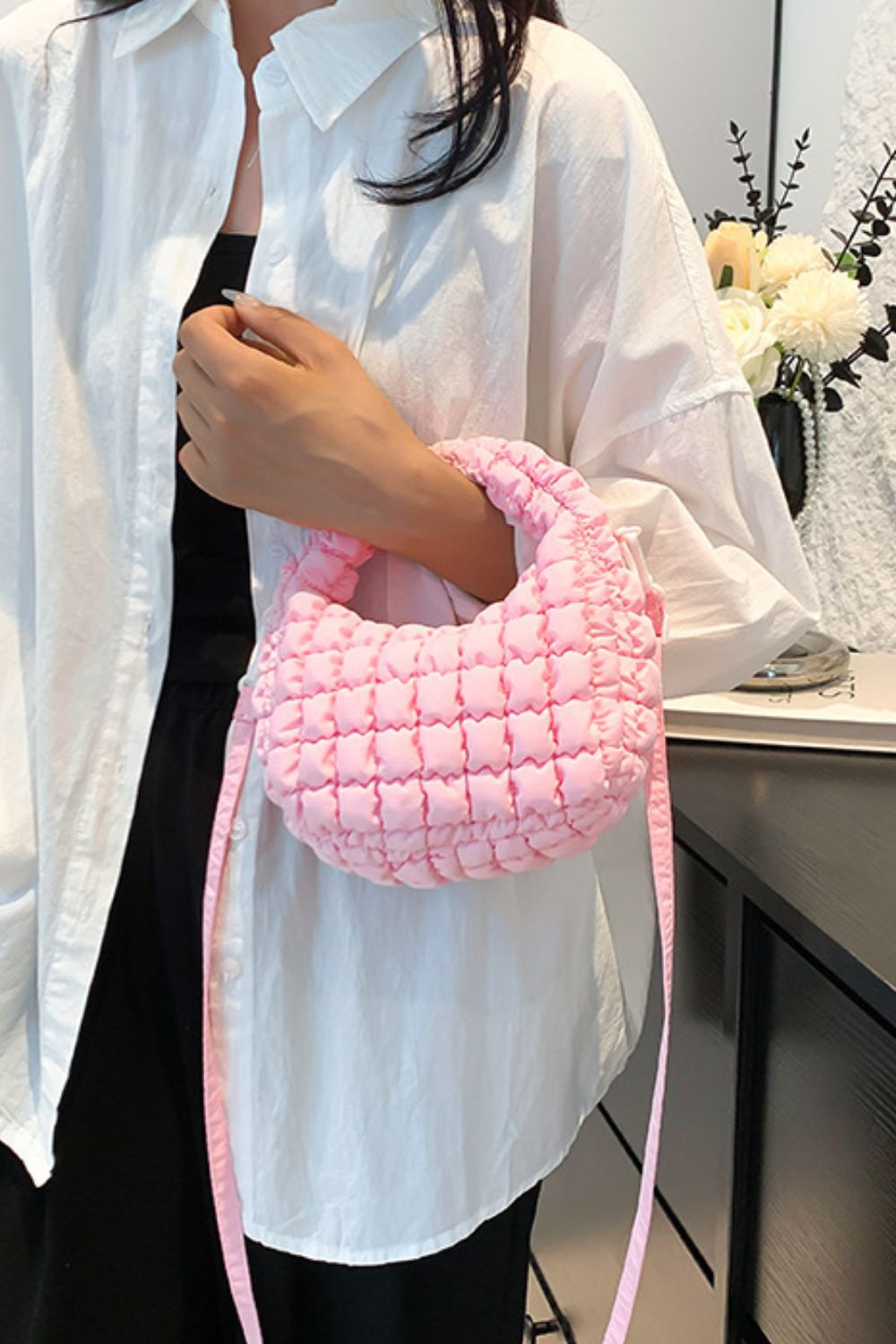 Quilted Puffy Crossbody Bag