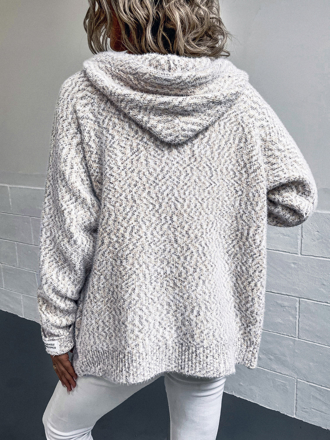 Zip-Up Hooded Sweater Jacket