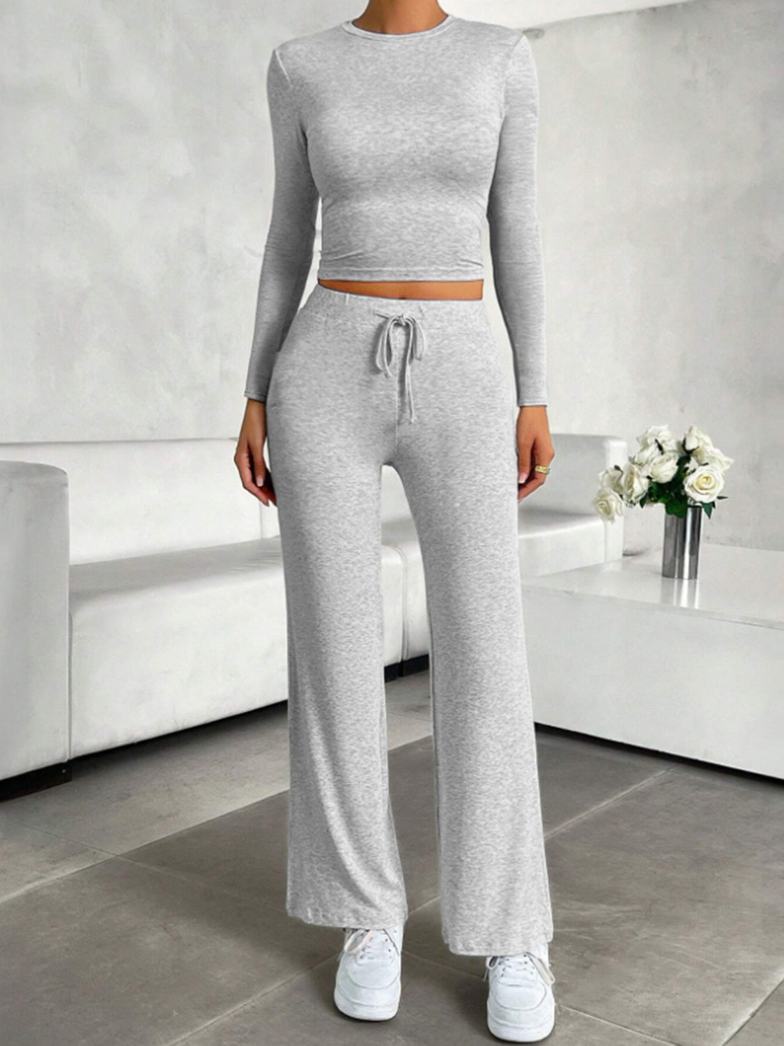 Long Sleeve Top & Drawstring Pants Set