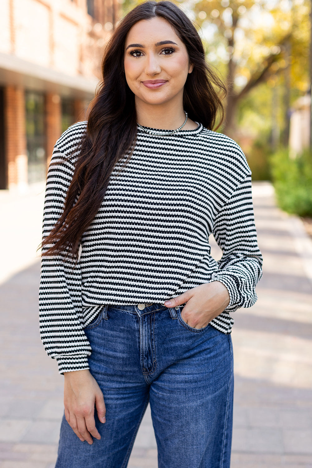 Stripe Long Sleeve Top