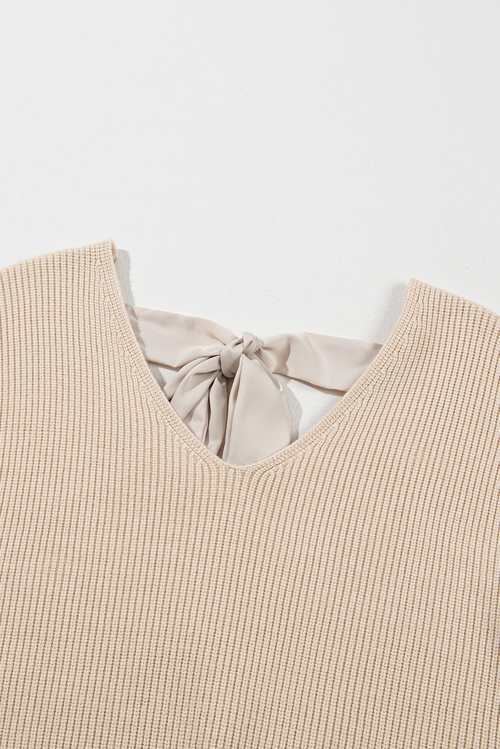 V-Neck Knotted Back Sweater