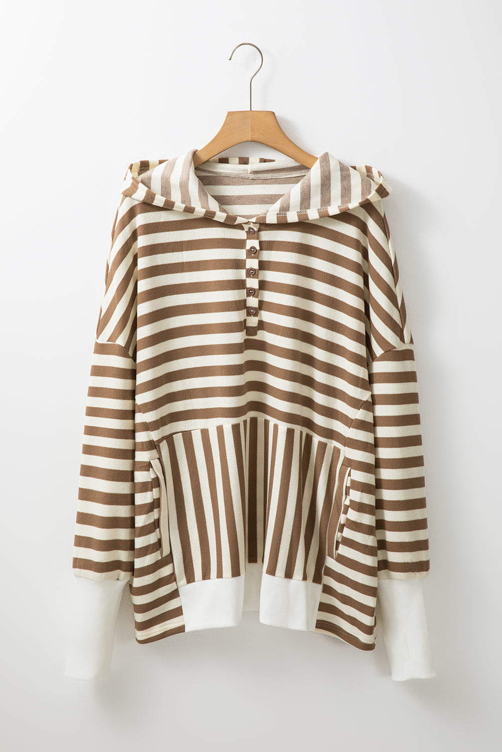 Plus Size Stripe Quarter Hoodie