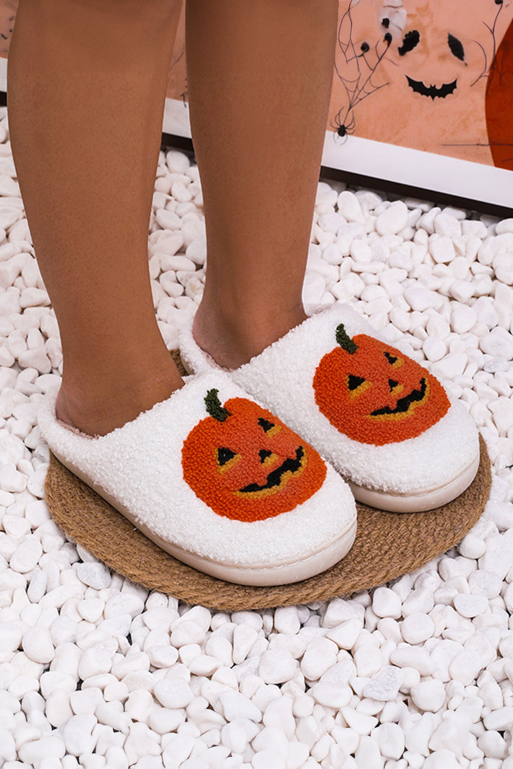 Halloween Pumpkin Plush Slippers