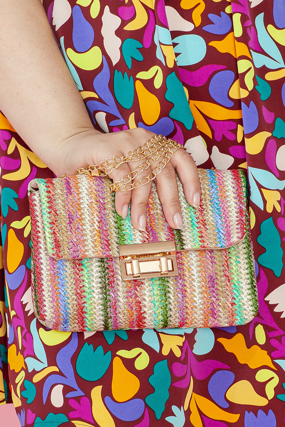 Pastel Bohemian Woven Shoulder Bag