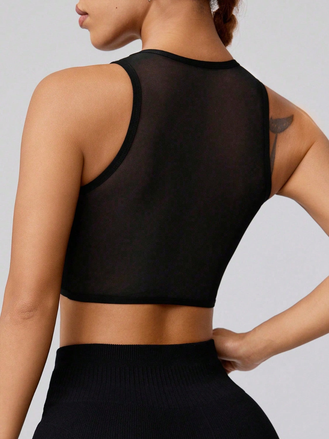 Round Neck Active Cropped Tank