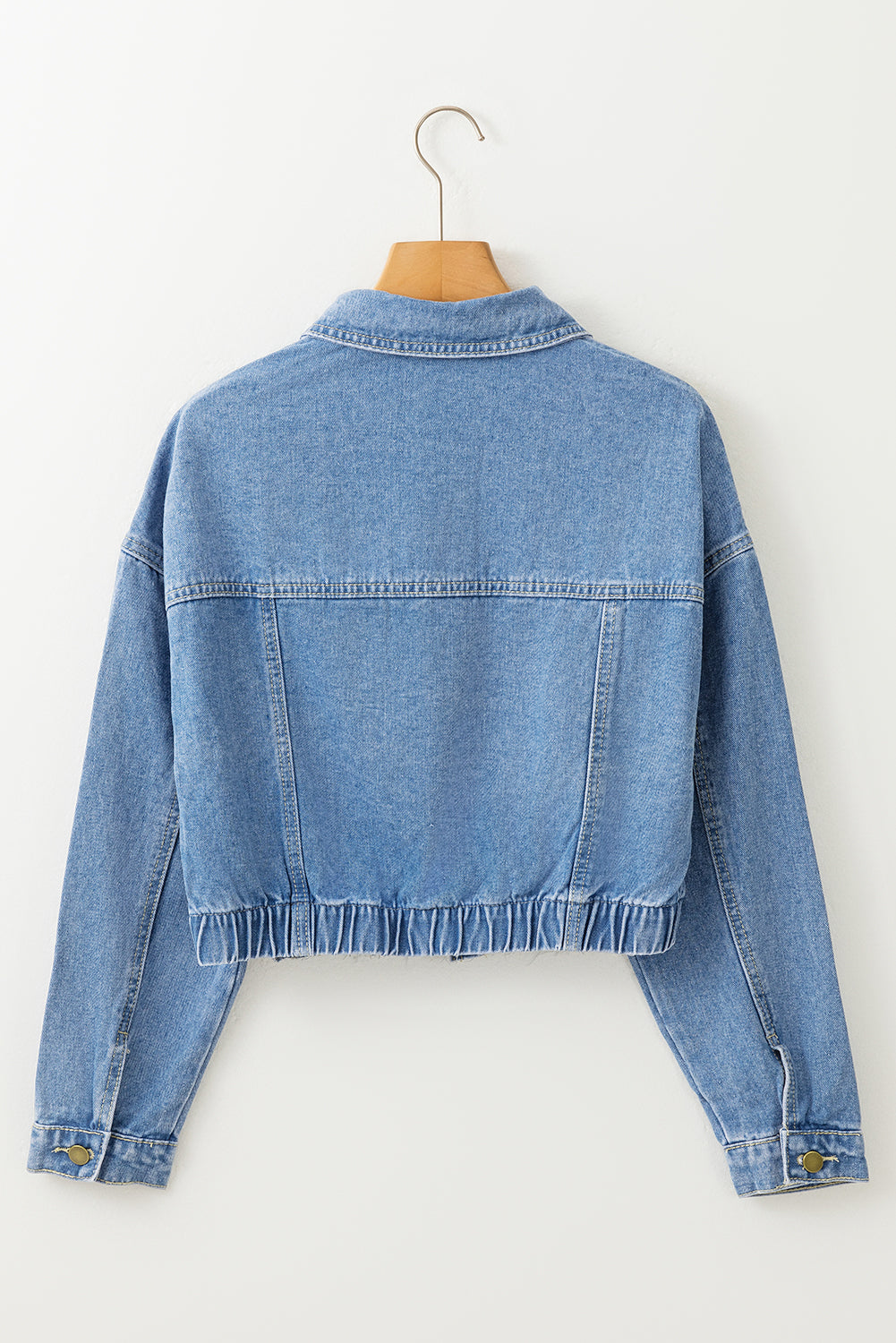 Medium Wash Chunky Cropped Denim Jacket