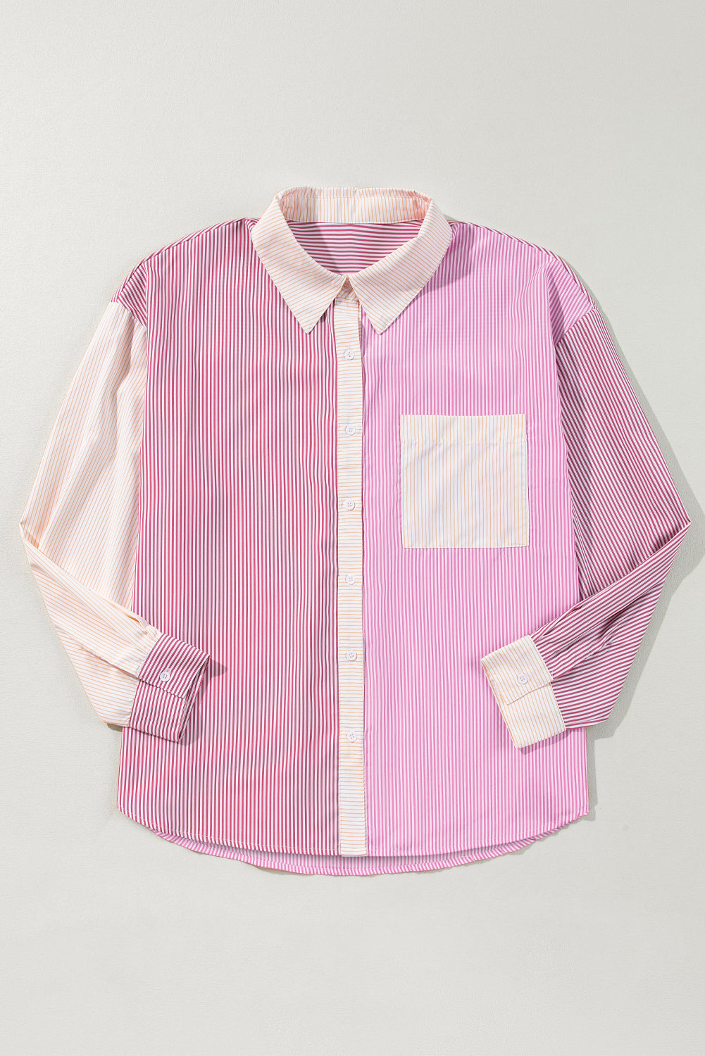 Plus Size Pink Colorblock Top