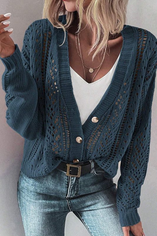 Open Knit Sweater Cardigan