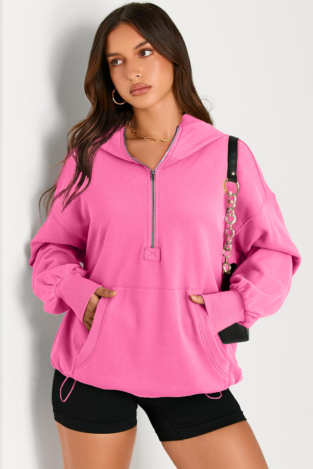 Kangaroo Half-Zip Oversized Hoodie