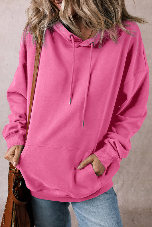 Kangaroo Drawstring Loose Hoodie