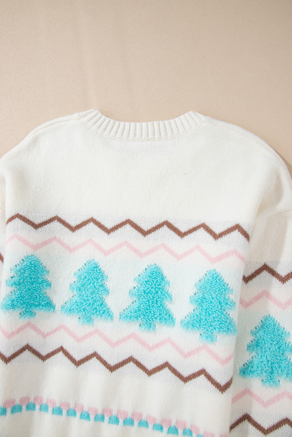 Christmas Tree Ribbed Hem Sweater