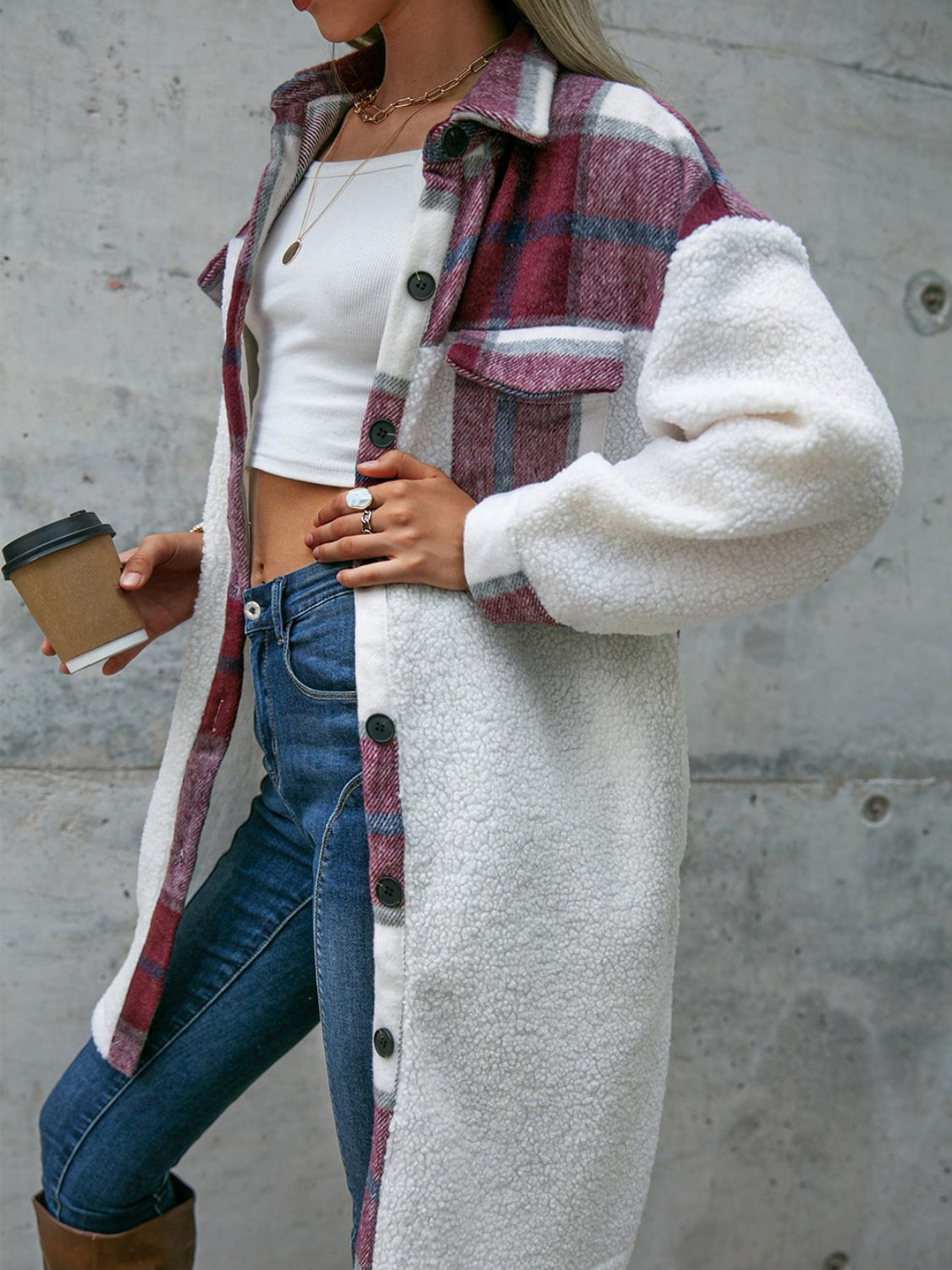 Plaid Longline Coat