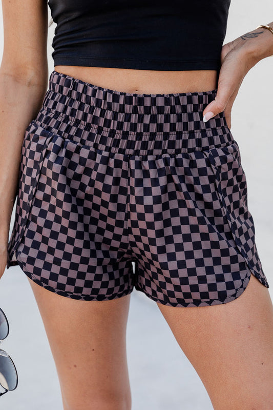 Checkered High Waisted Shorts