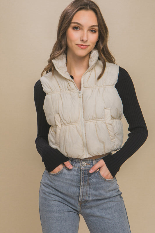 Zip-Up Cropped Vest