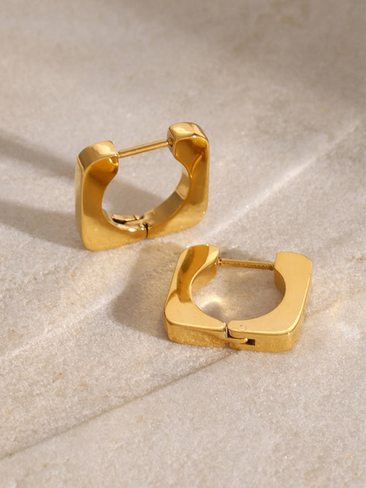 18K Gold-Plated Square Earrings