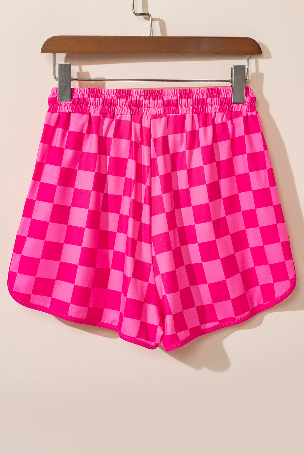 Rose Checkered Drawstring Shorts