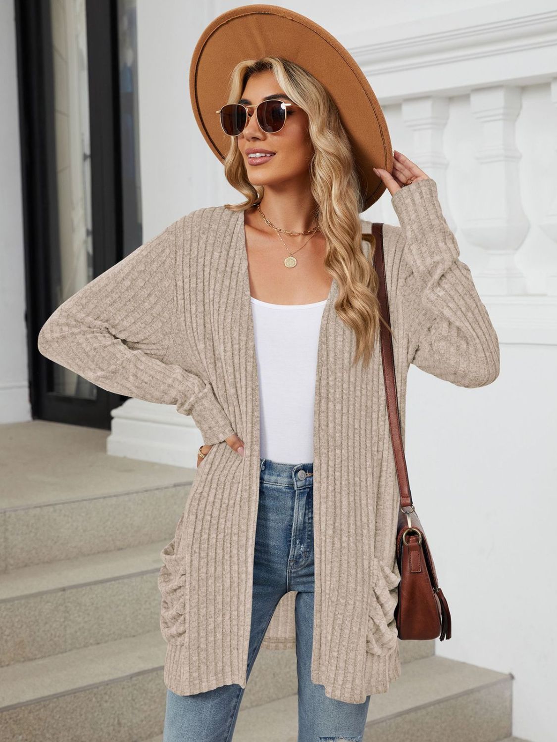 Open Front Long Sleeve Cardigan