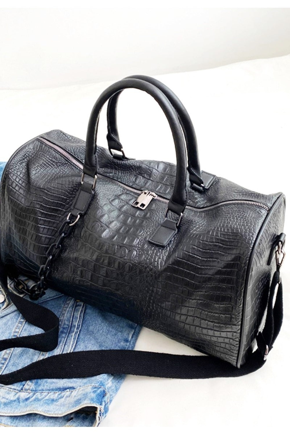 PU Leather Weekender Duffel Bag