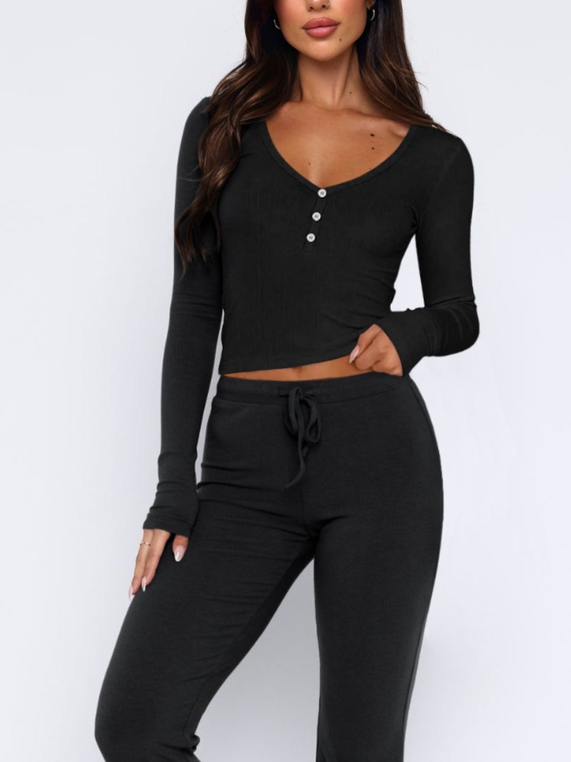 V-Neck Top & Pants Set