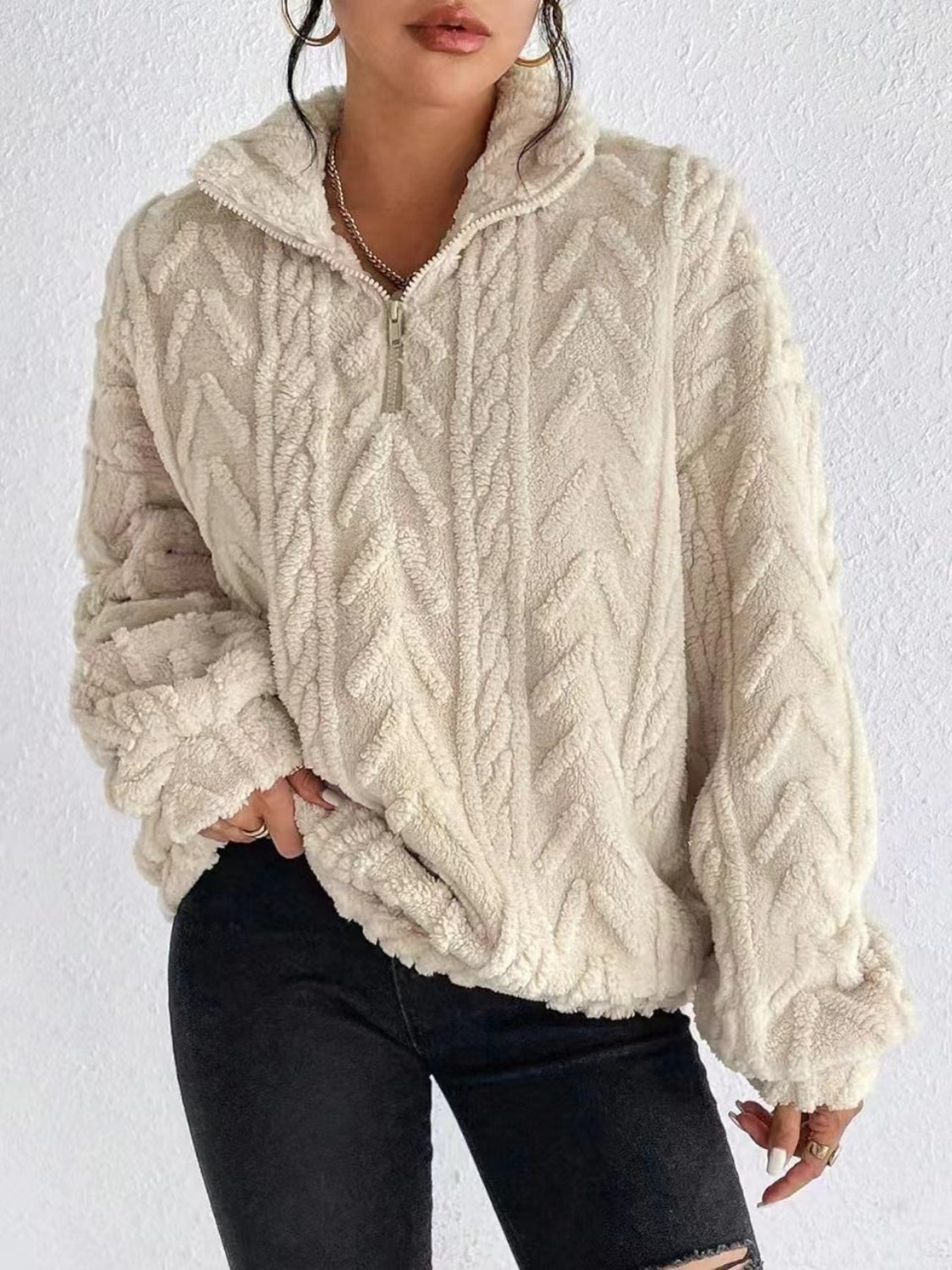 Fuzzy Quarter-Zip Sweatshirt