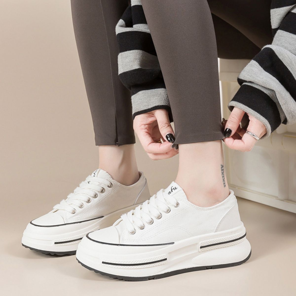 Tie-Up Platform Sneakers