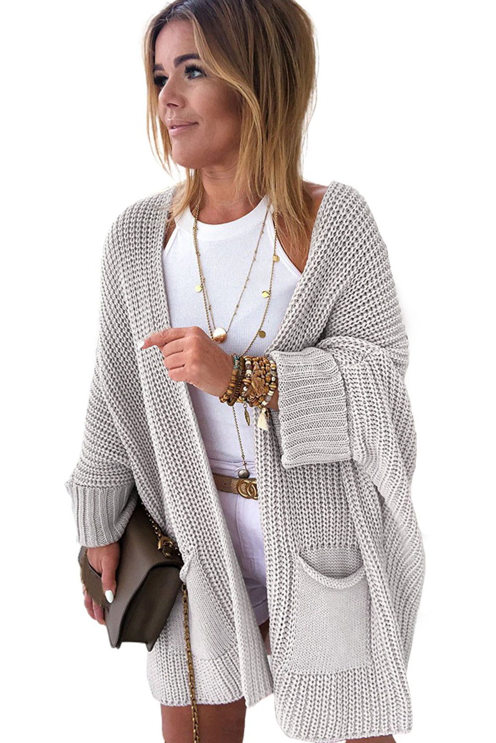 Oversized Open Front Cardigan