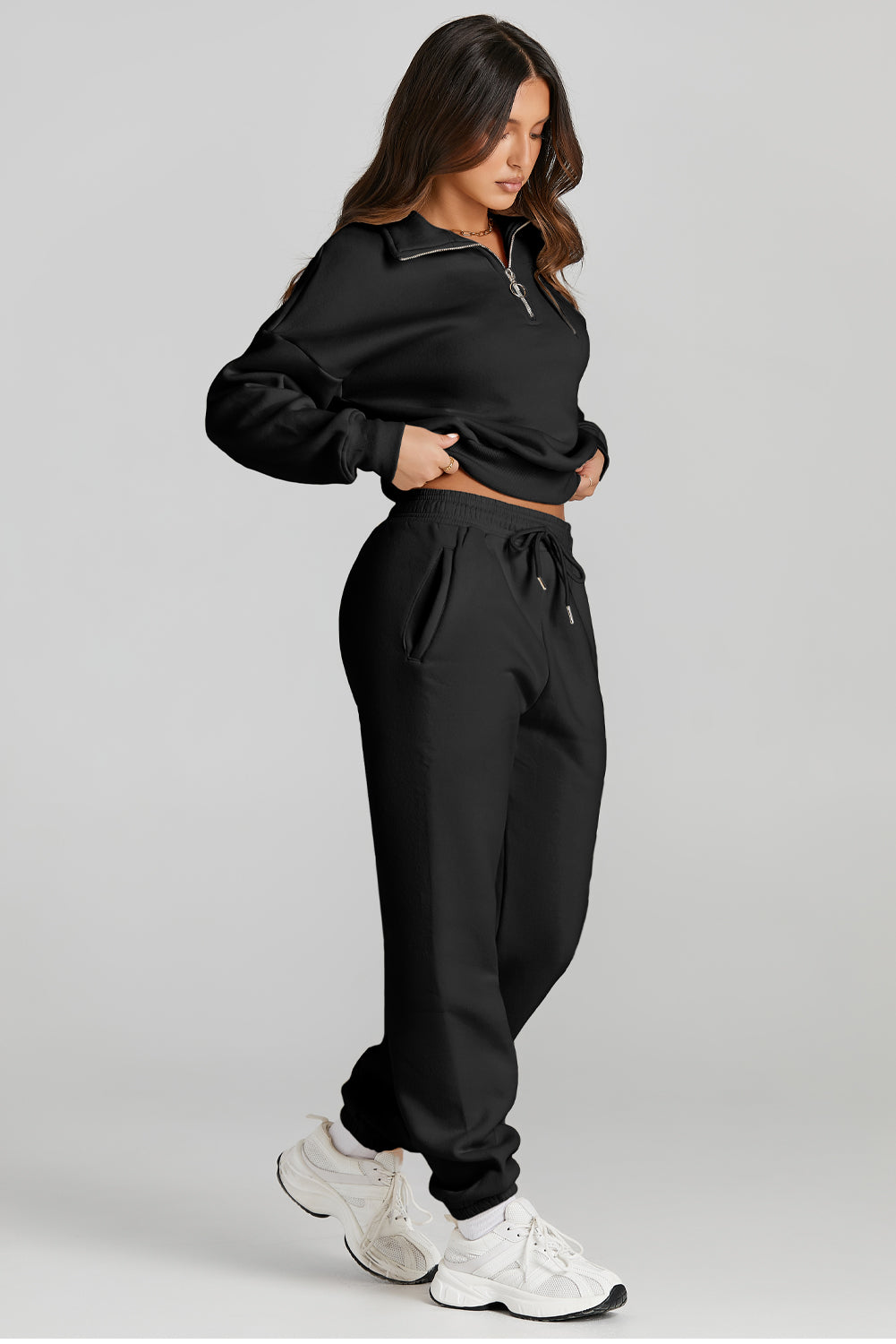 Quarter-Zip Top & Drawstring Pants Set