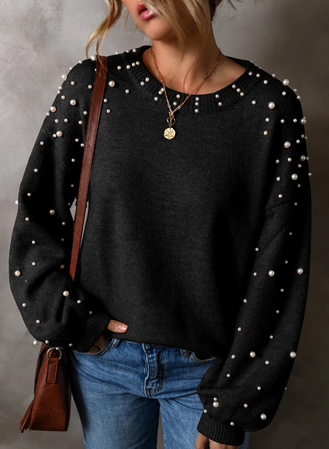 Pearl Round Neck Sweater