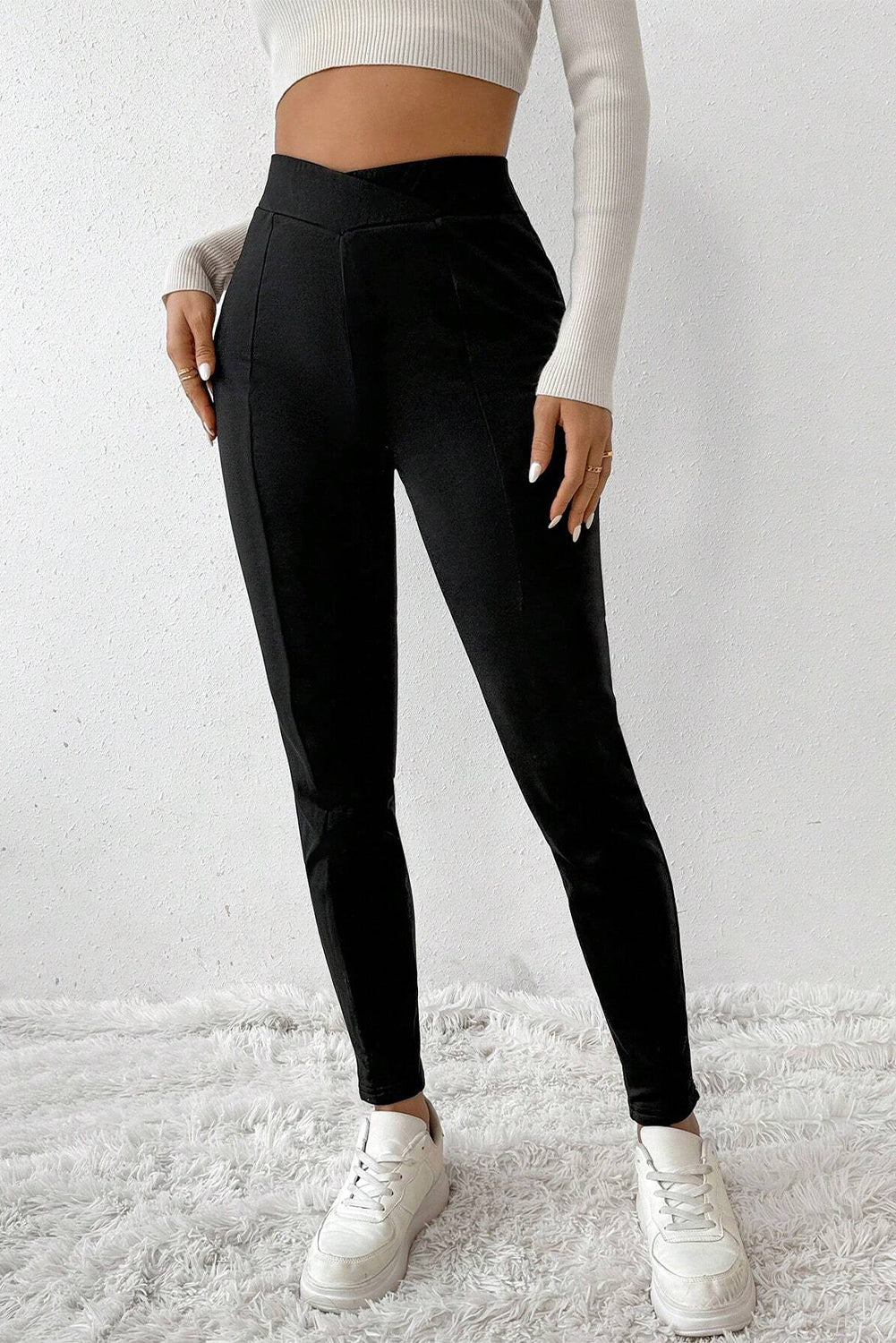 Cross-Waist Thermal Leggings