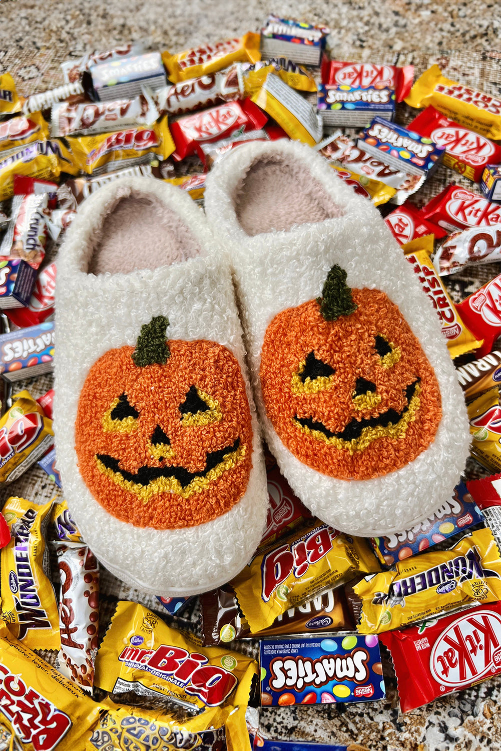 Halloween Pumpkin Plush Slippers