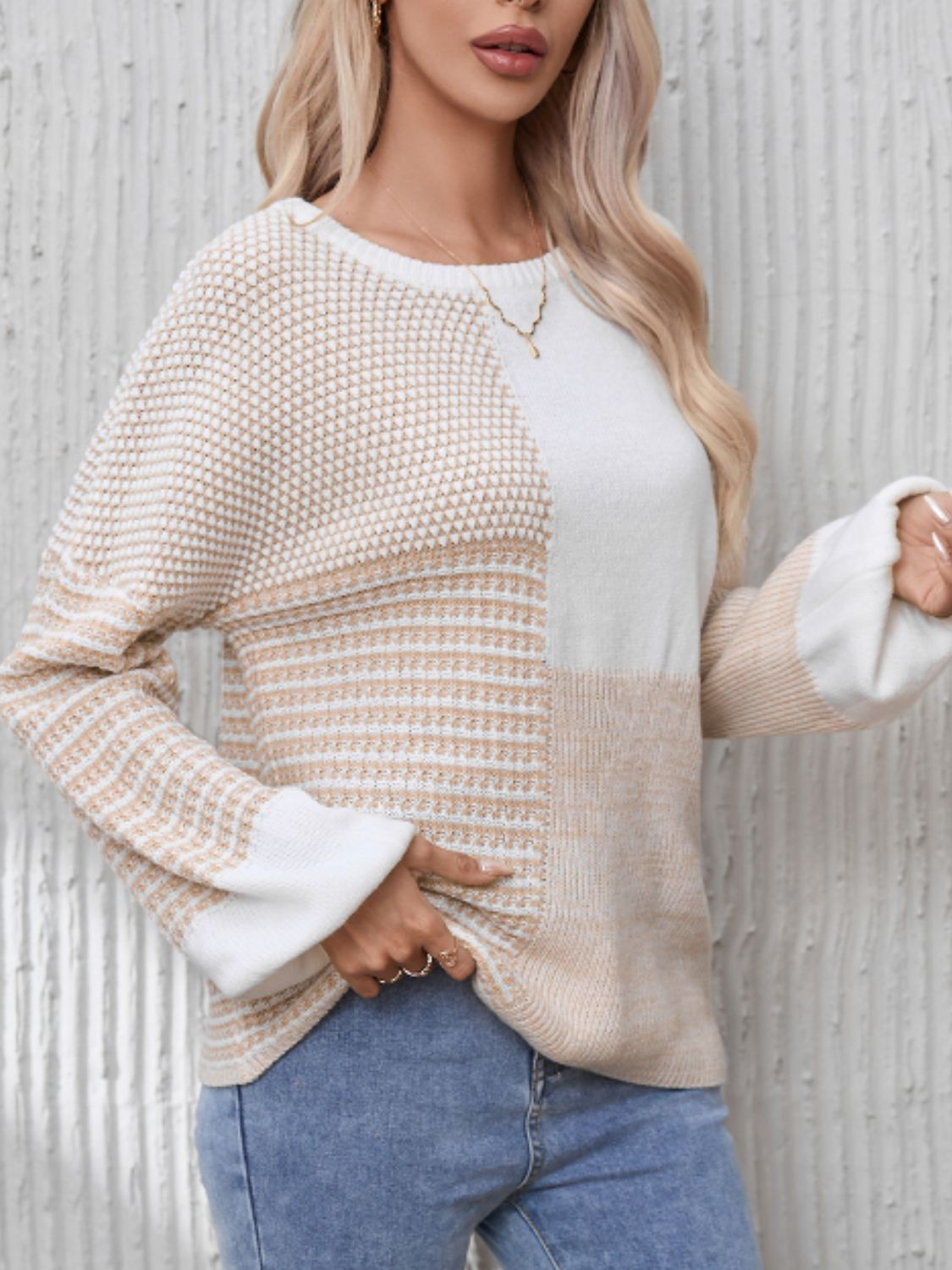 Neutral Contrast Sweater