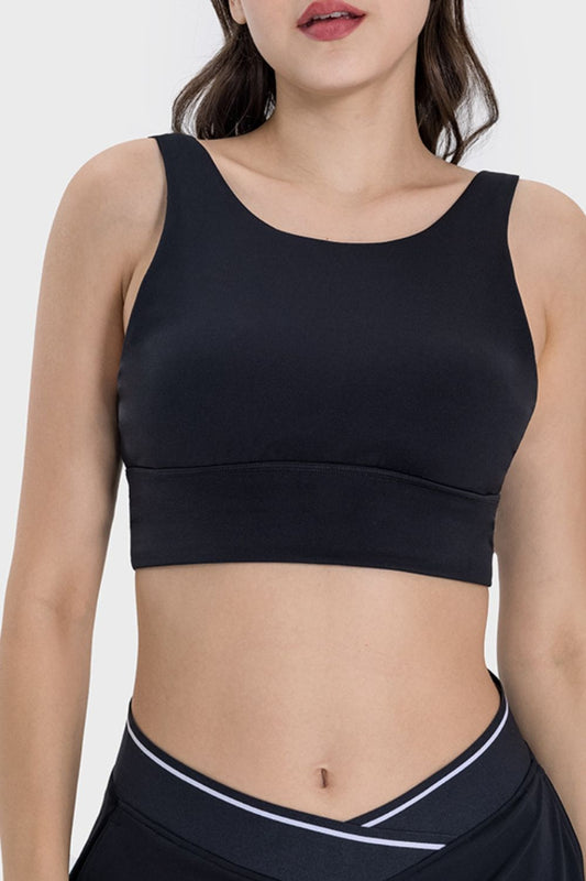 Backless Wide Strap Sports Bra