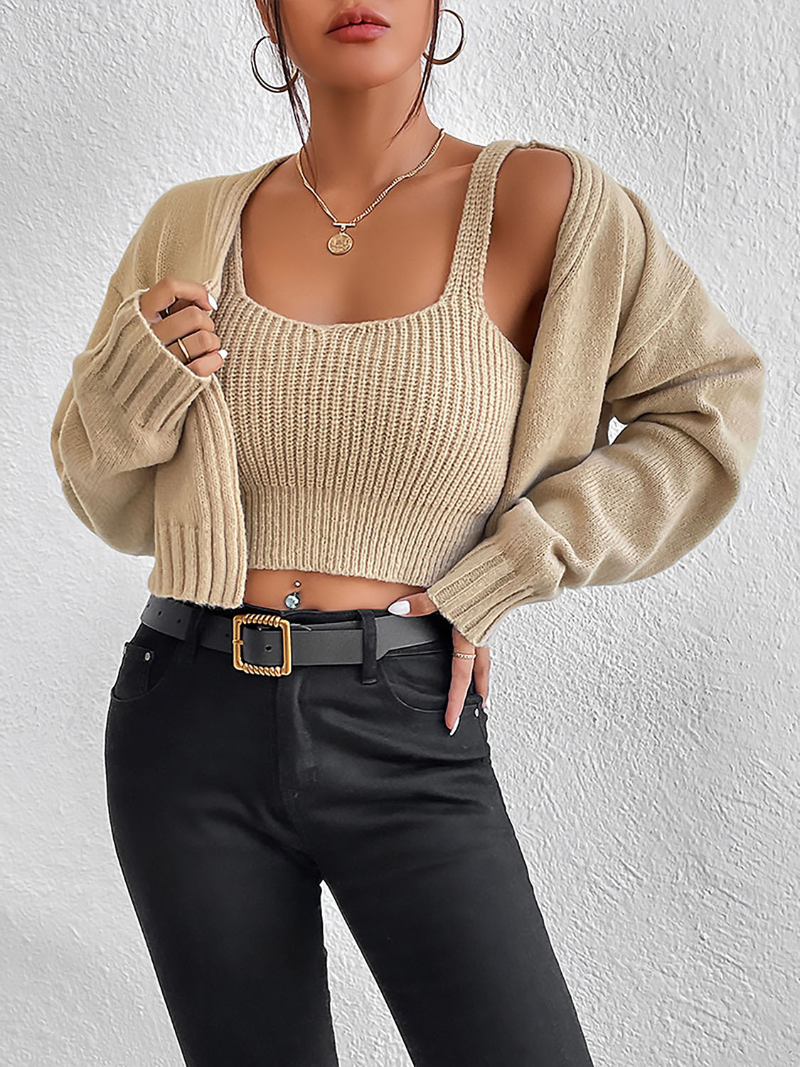 Sweater Cami & Cardigan Set