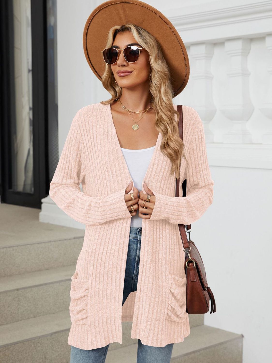 Open Front Long Sleeve Cardigan