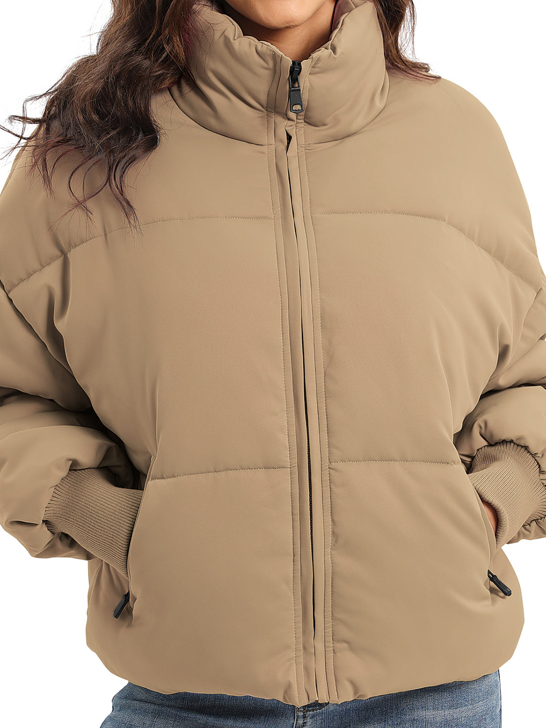 Zip-Up Turtleneck Winter Coat