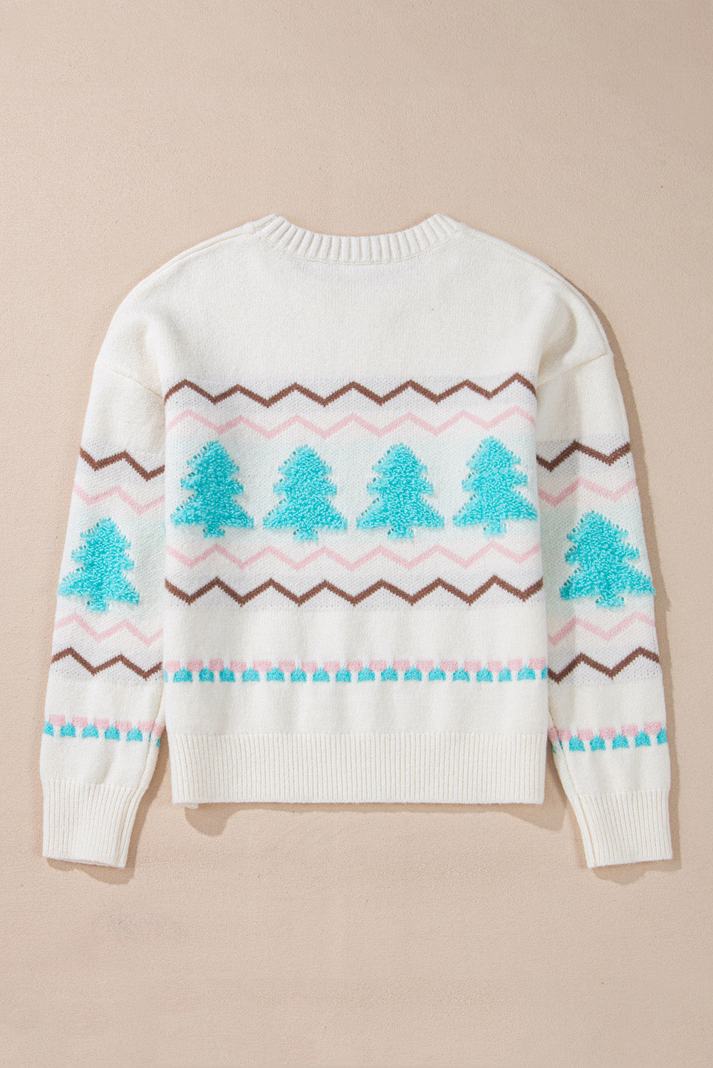 Christmas Tree Ribbed Hem Sweater