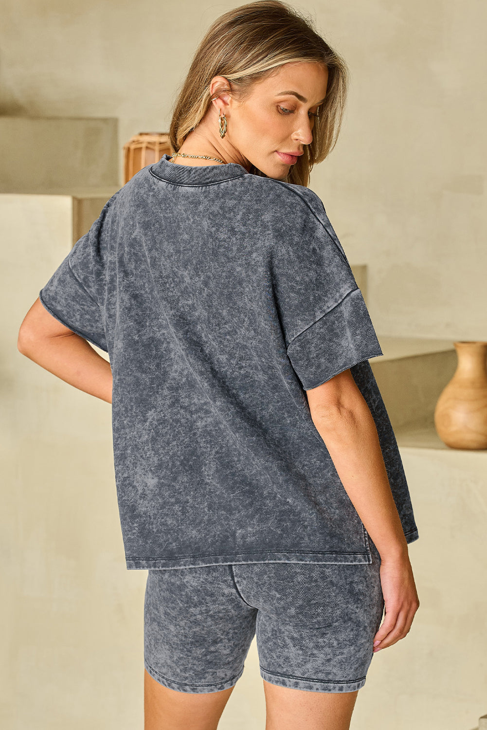 Mineral Washed Oversized T-Shirt & Shorts Set