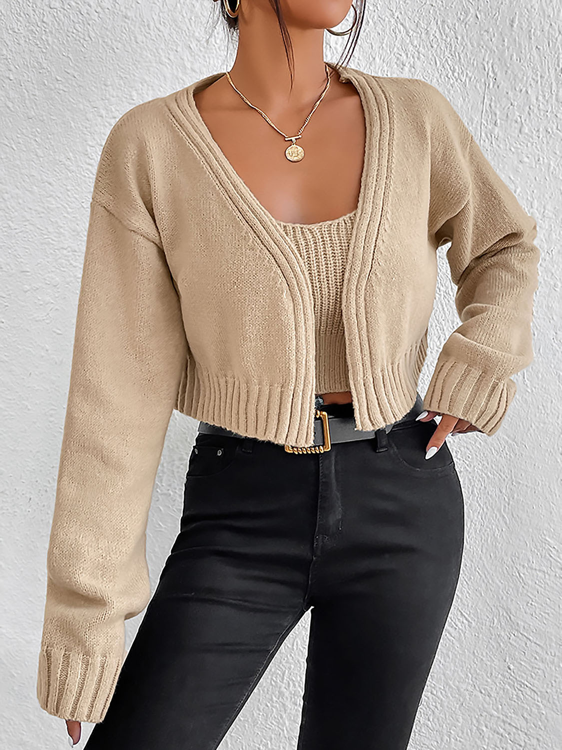 Sweater Cami & Cardigan Set