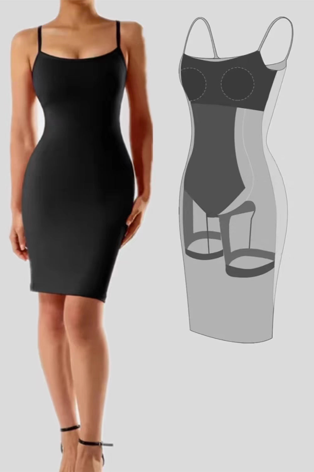 Built-In Shapewear Scoop Dress