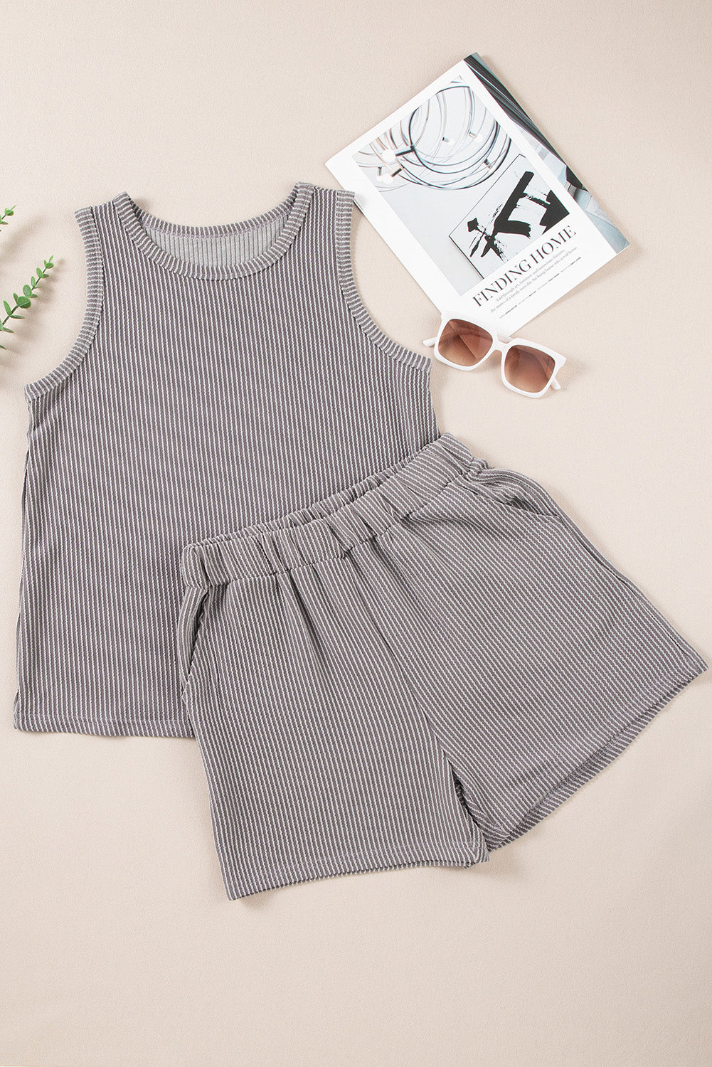 Corded Sleeveless Top & Shorts Set