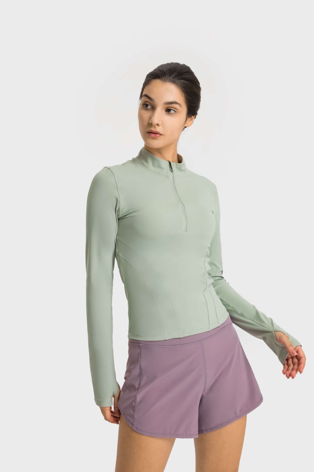 Half-Zip Long Sleeve Active Top