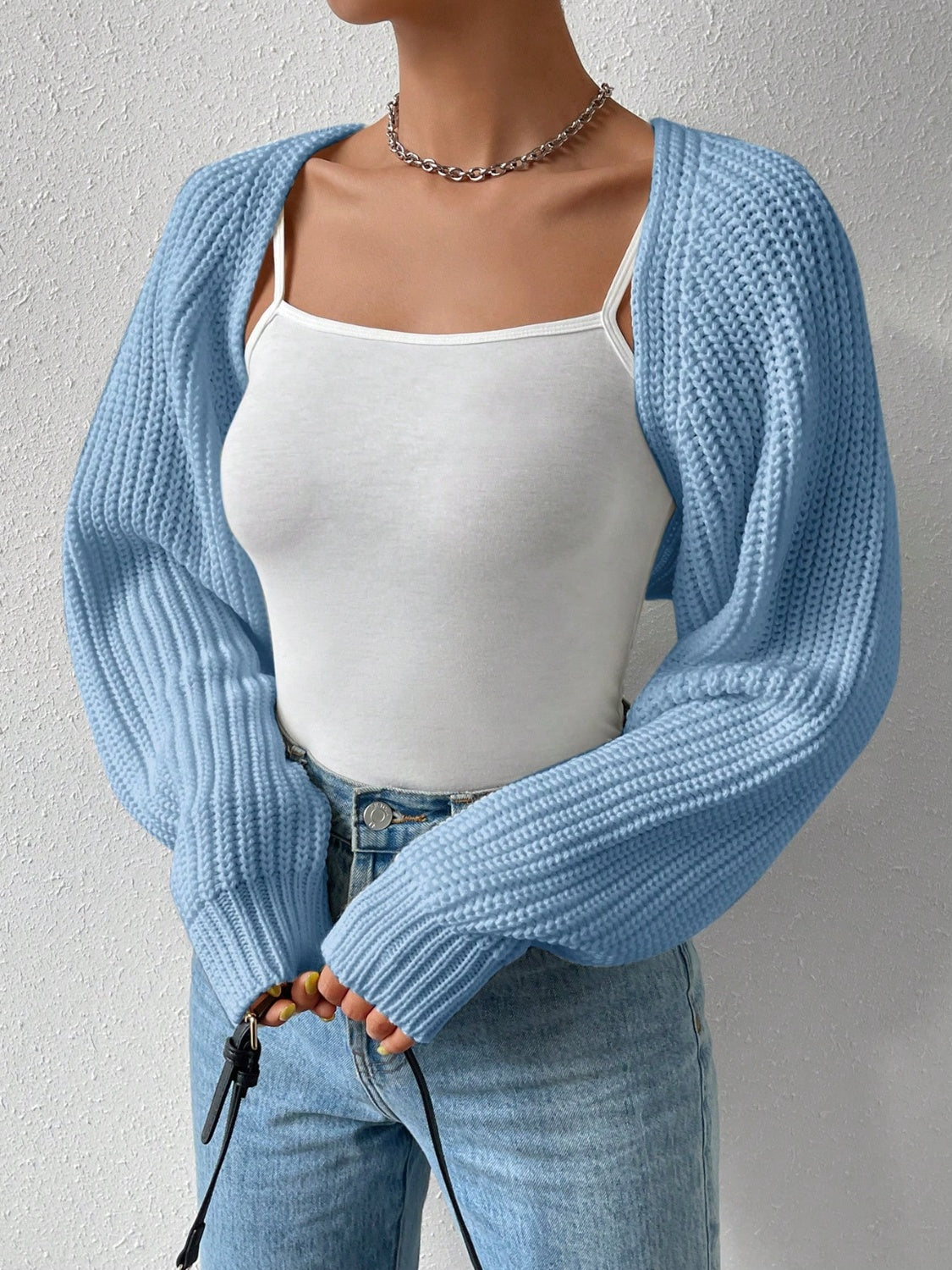 Honey Open Front Cropped Cardigan