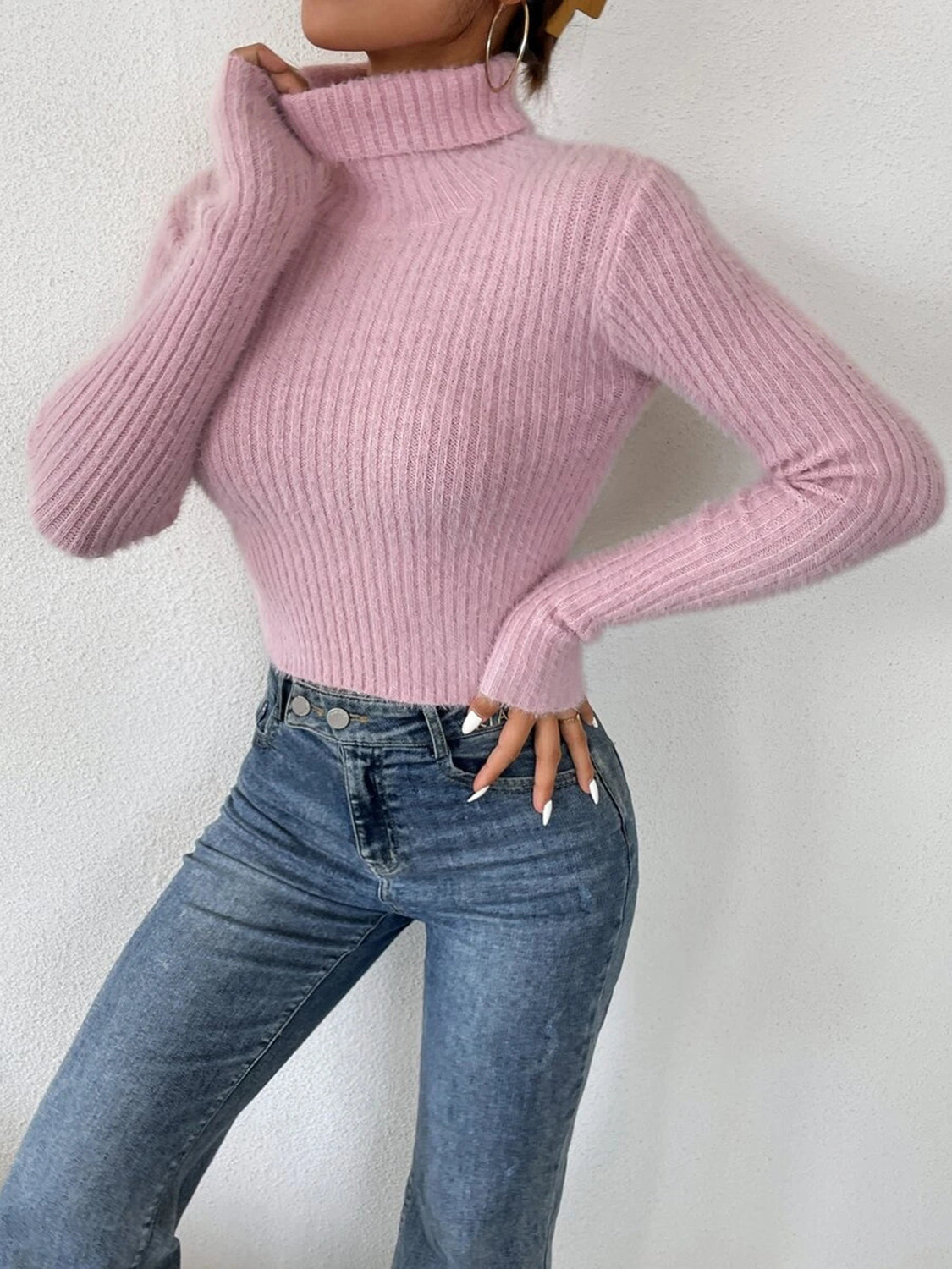 Ribbed Turtleneck Sweater