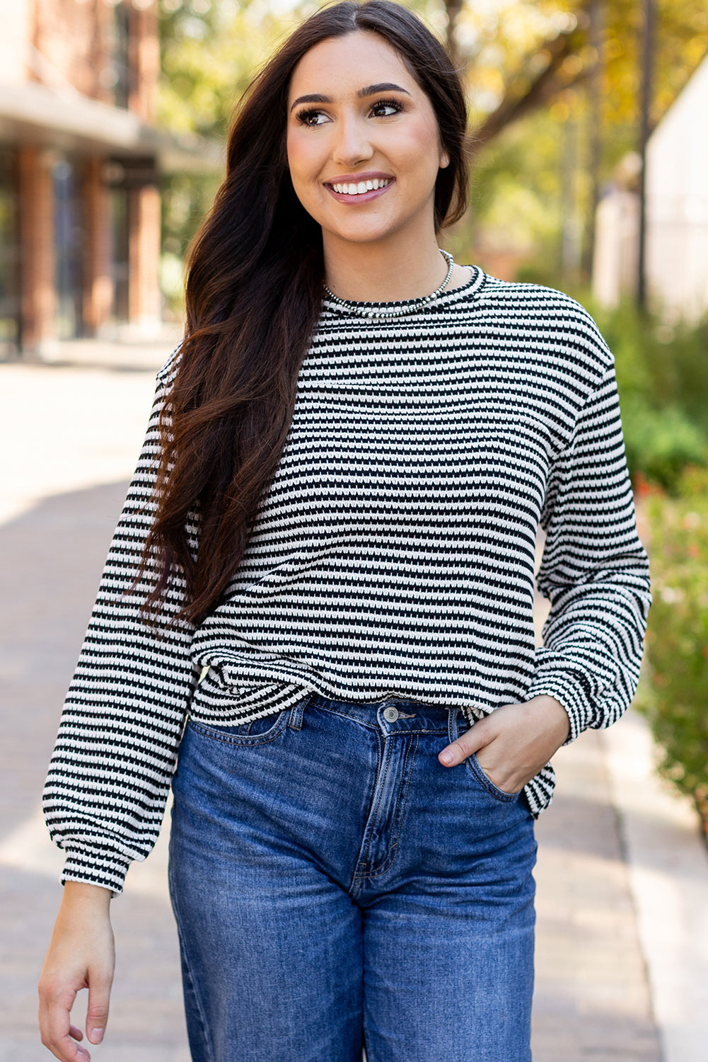 Stripe Long Sleeve Top