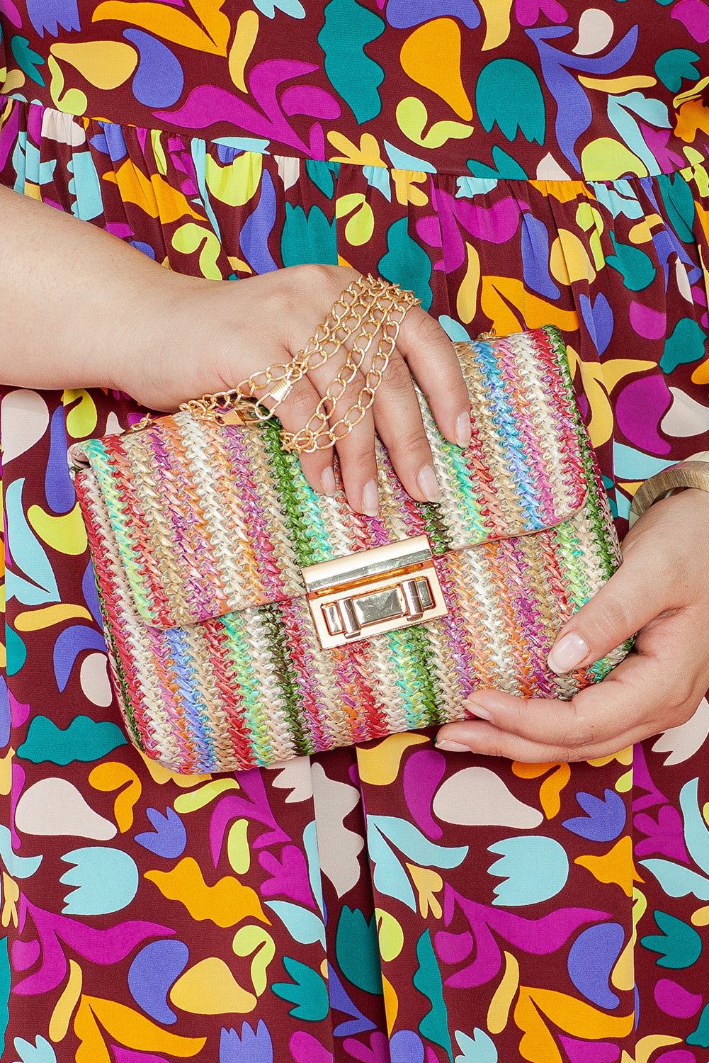 Pastel Bohemian Woven Shoulder Bag