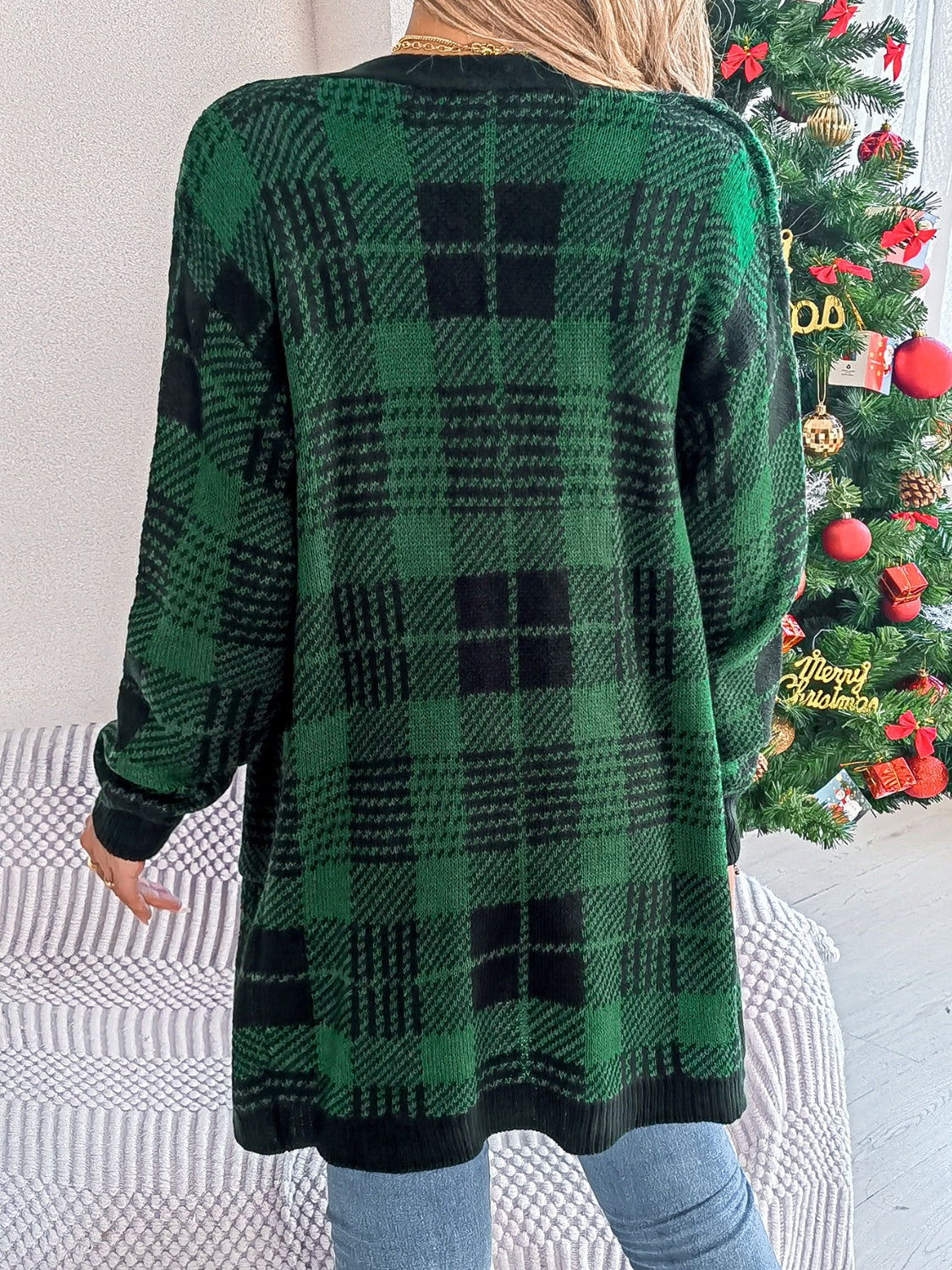 Plaid Long Sleeve Cardigan