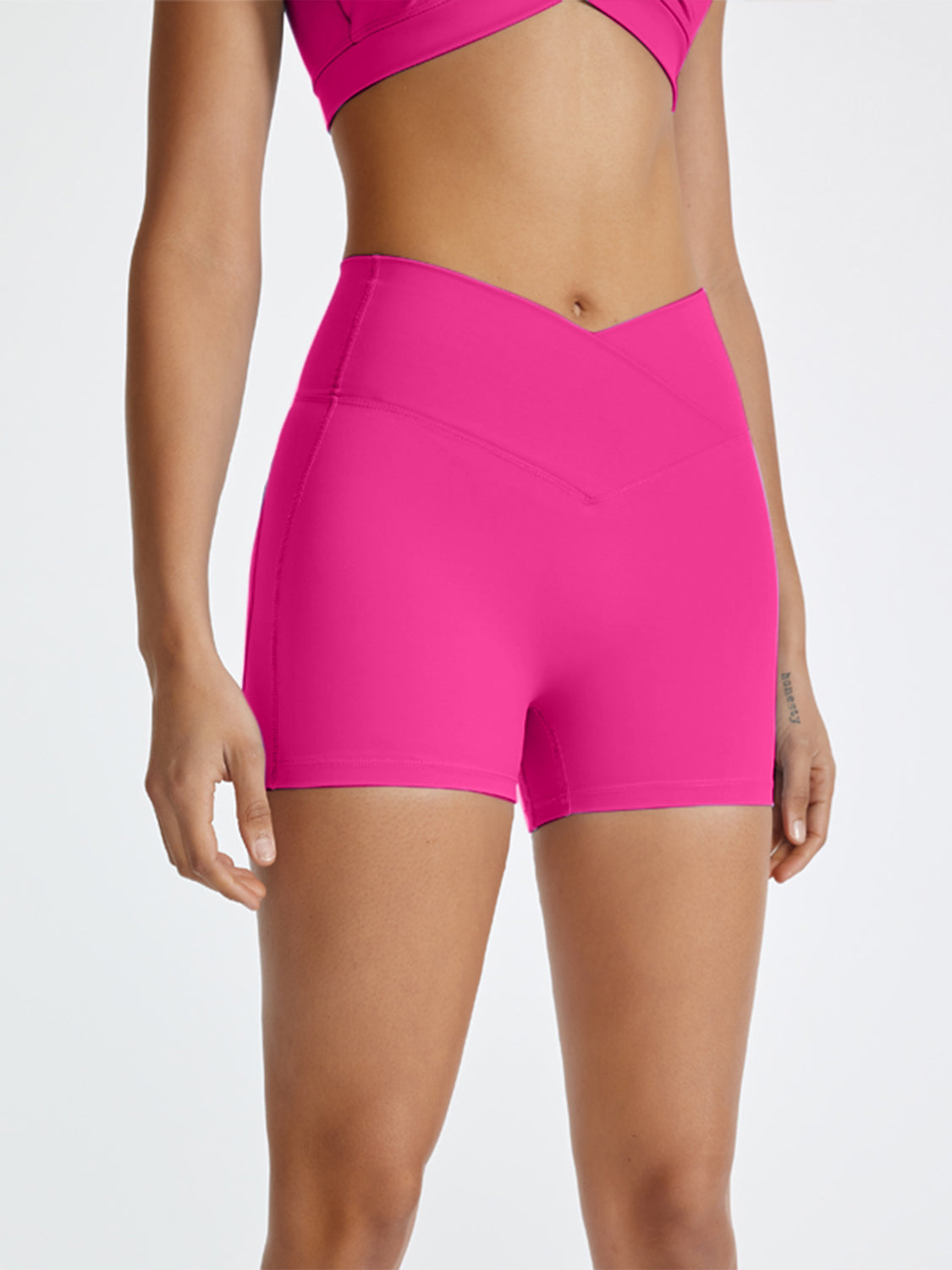 Crossover High Waist Active Shorts