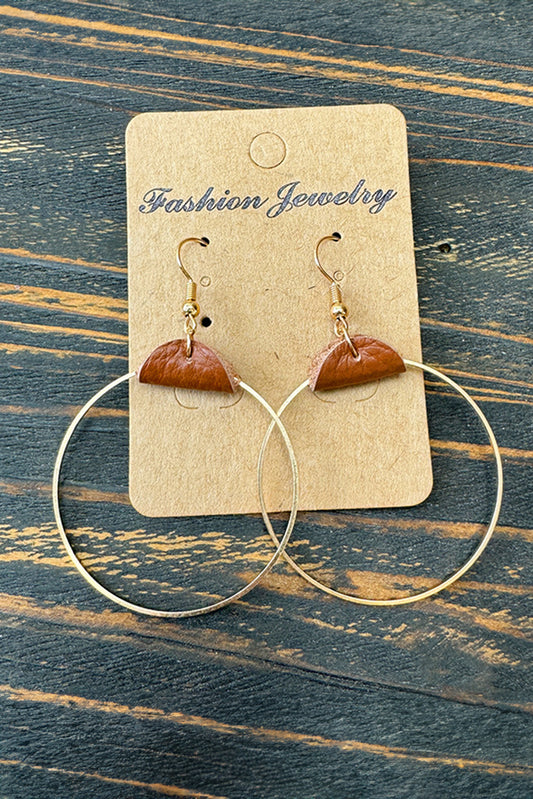 Chestnut Leather Hoop Earrings