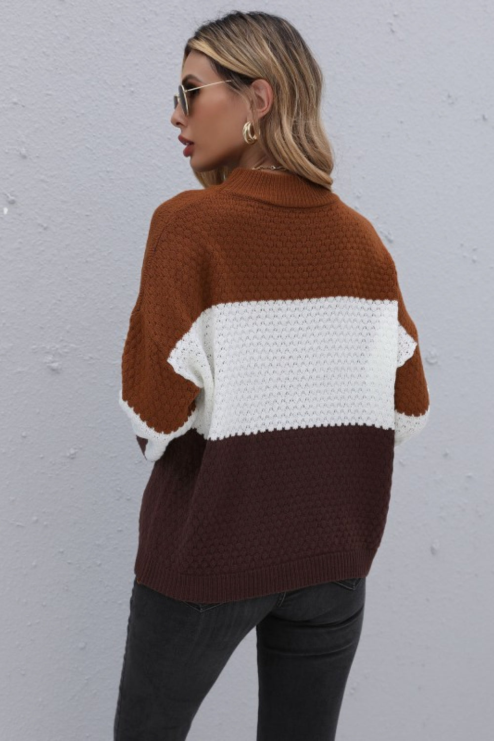 Brown Colorblock Sweater